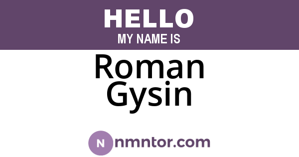 Roman Gysin
