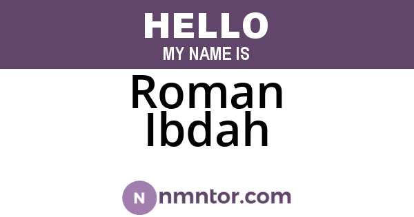 Roman Ibdah