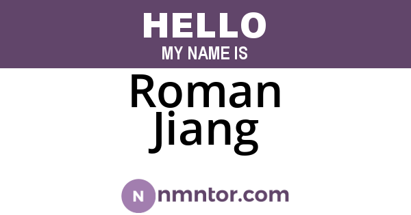 Roman Jiang