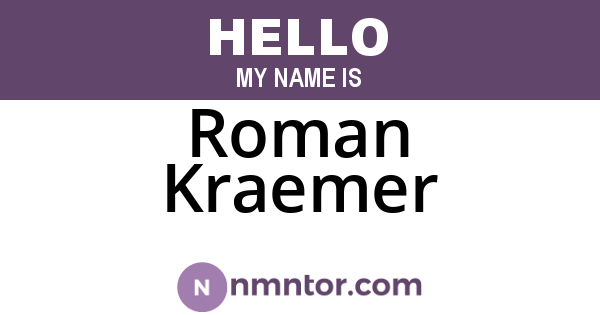 Roman Kraemer