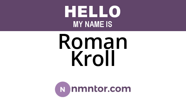 Roman Kroll