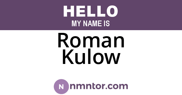 Roman Kulow