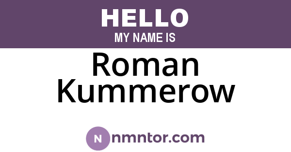 Roman Kummerow