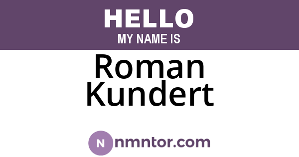 Roman Kundert