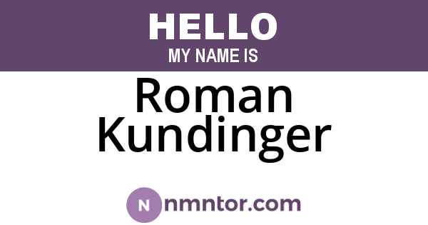 Roman Kundinger