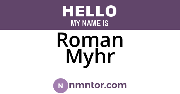 Roman Myhr