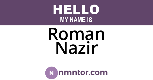Roman Nazir