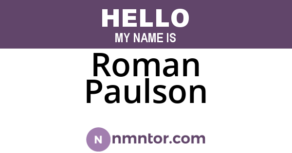 Roman Paulson