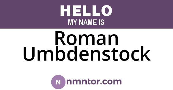 Roman Umbdenstock
