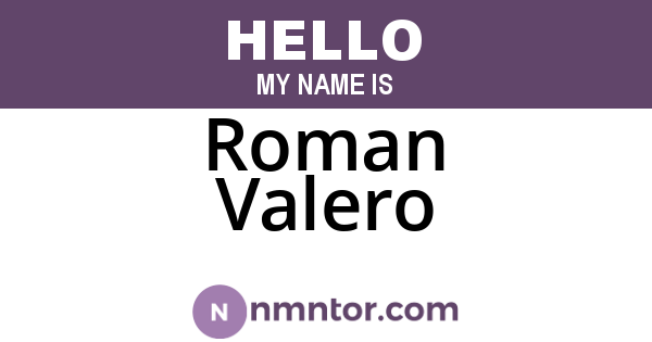 Roman Valero