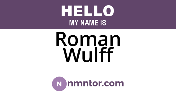 Roman Wulff