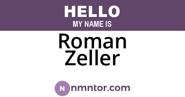 Roman Zeller