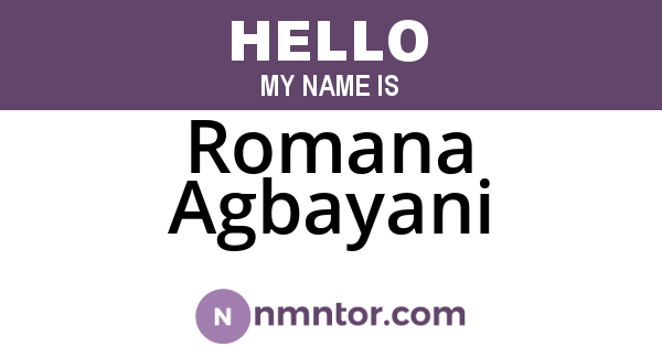 Romana Agbayani