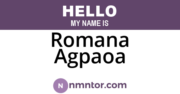 Romana Agpaoa