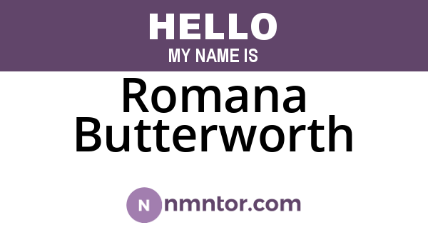 Romana Butterworth