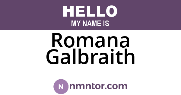 Romana Galbraith