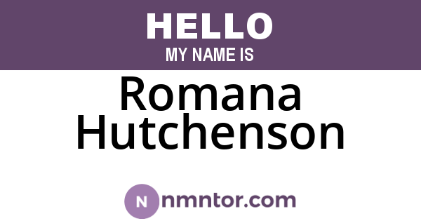 Romana Hutchenson