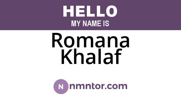 Romana Khalaf