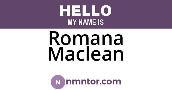 Romana Maclean