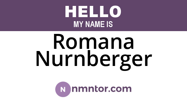 Romana Nurnberger