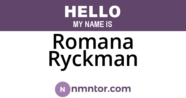 Romana Ryckman