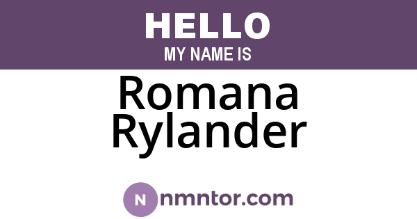 Romana Rylander