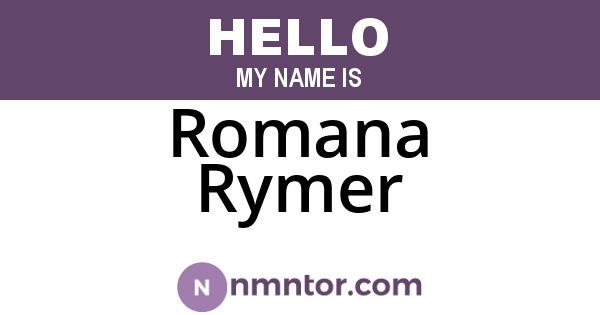 Romana Rymer
