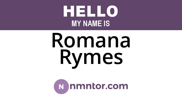 Romana Rymes