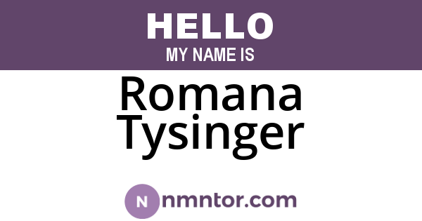 Romana Tysinger