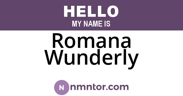 Romana Wunderly