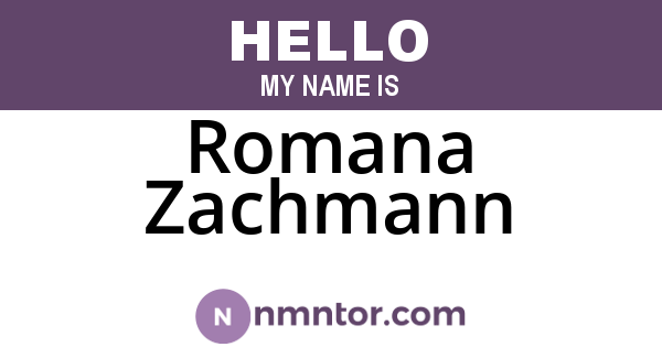 Romana Zachmann