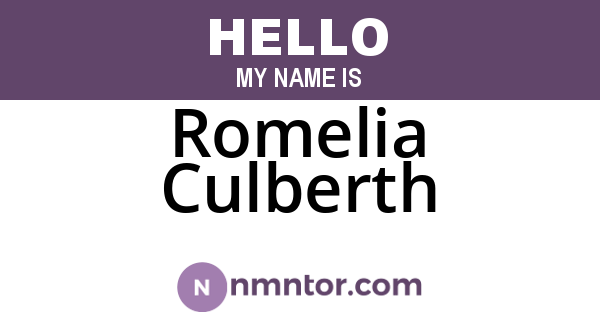 Romelia Culberth