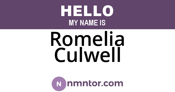 Romelia Culwell