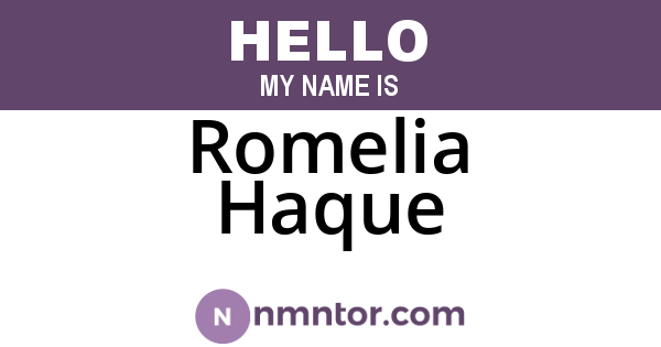 Romelia Haque