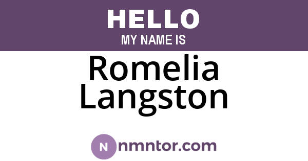 Romelia Langston