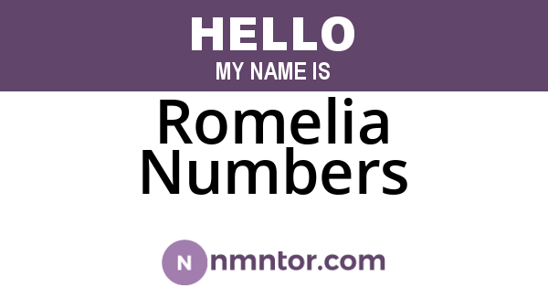 Romelia Numbers
