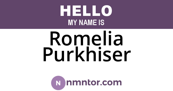 Romelia Purkhiser