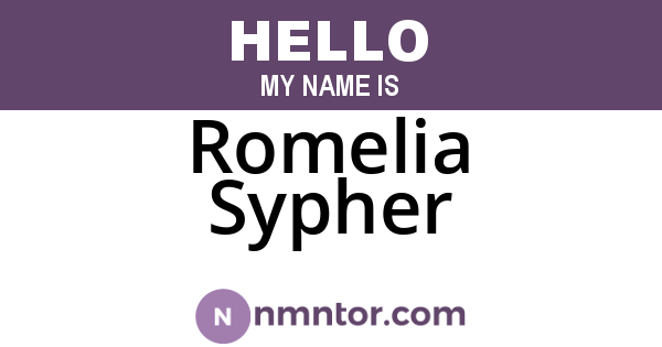 Romelia Sypher