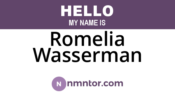 Romelia Wasserman