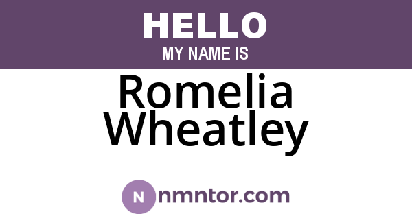 Romelia Wheatley