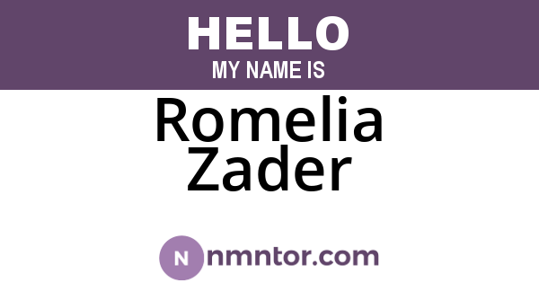 Romelia Zader