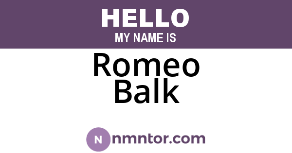 Romeo Balk