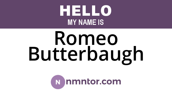Romeo Butterbaugh