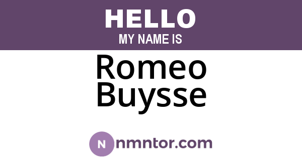 Romeo Buysse