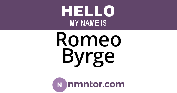Romeo Byrge