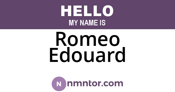 Romeo Edouard