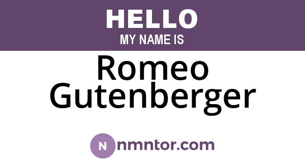 Romeo Gutenberger