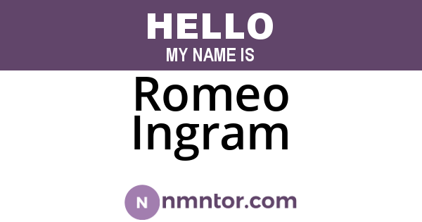 Romeo Ingram