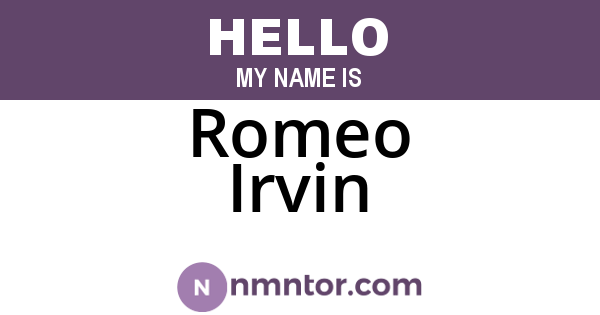 Romeo Irvin