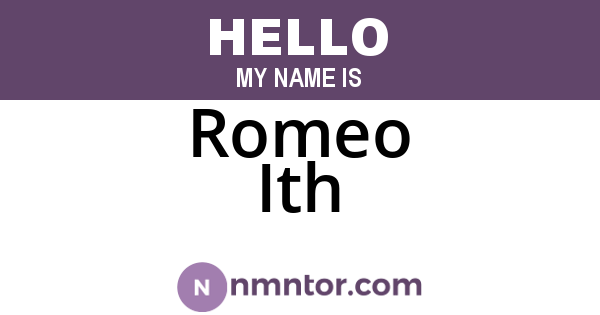 Romeo Ith